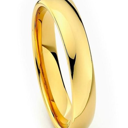 Tungsten Made WEDDING RINGS Engraved Gold Classic Tungsten Ring 5mm Band Custom Men Women - Wedding Bands